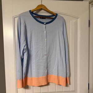 Land's End Blue-Coral Cardigan - No Pockets